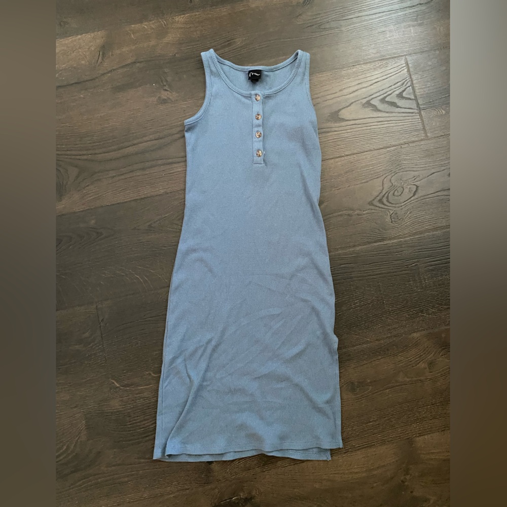 Art Class Girls Light Blue Ribbed Tank Dress Size 6X Sleeveless Henley